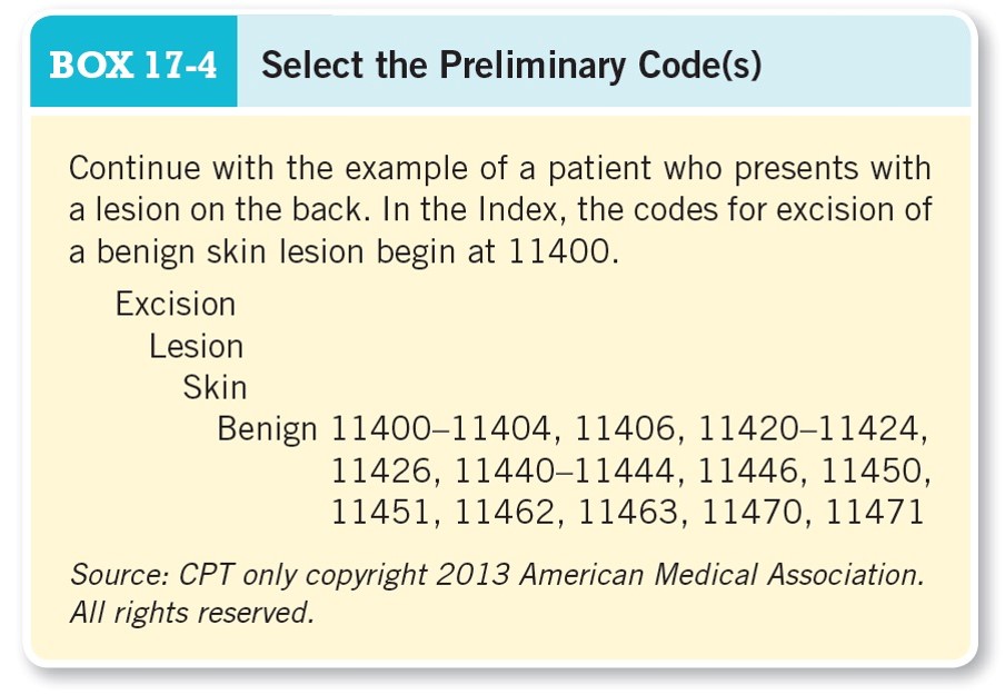 Select the Preliminary Code(s)