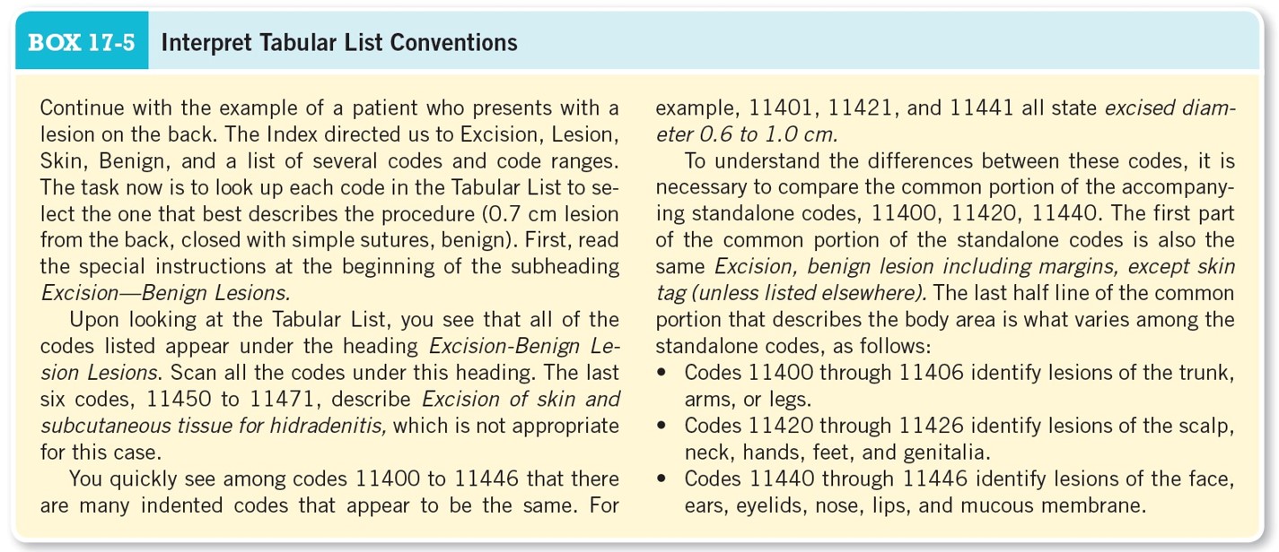 Interpret Tabular List Conventions 