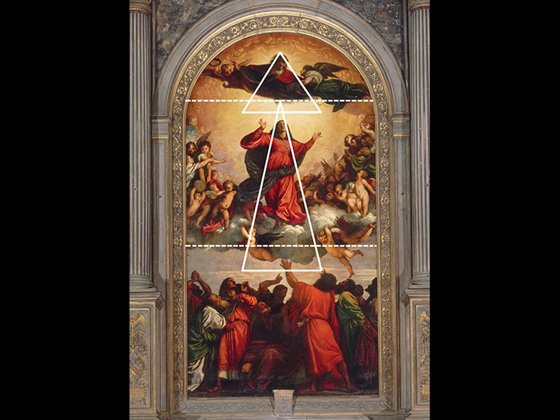 Line analysis of Titian, Assumption and Consecration of the Virgin.  