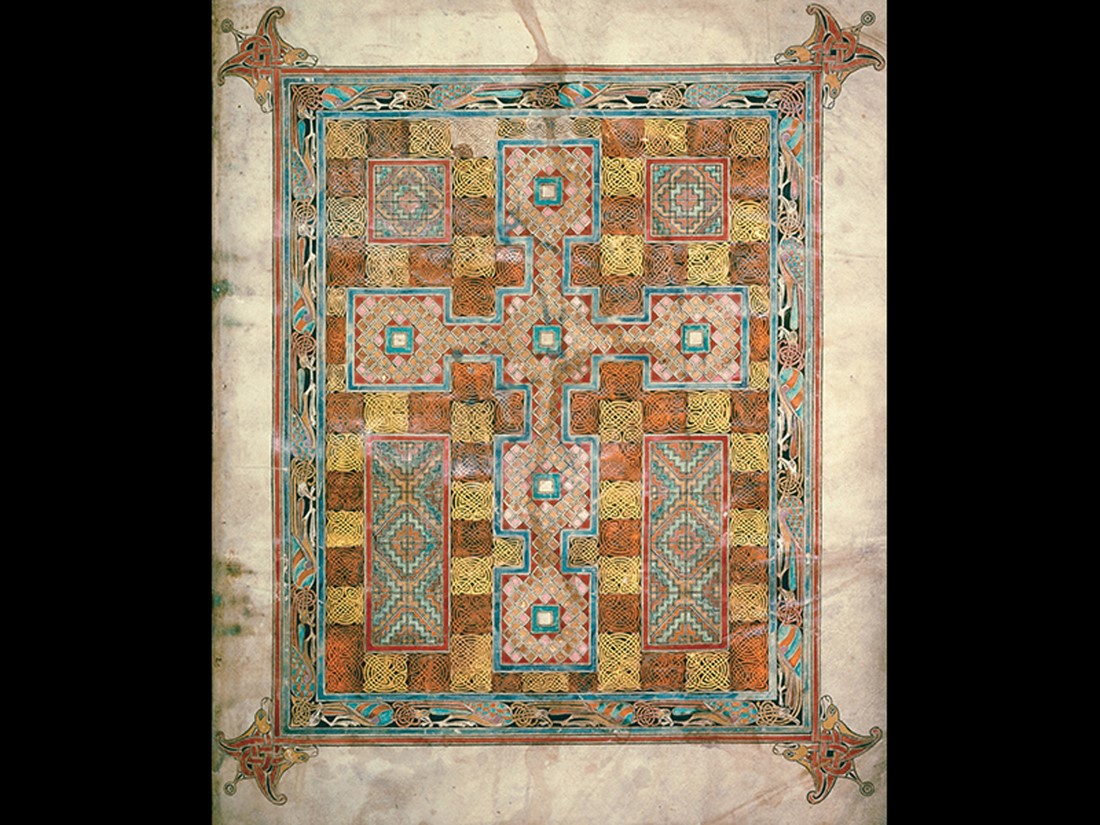 Cross page from the Lindisfarne Gospels. 