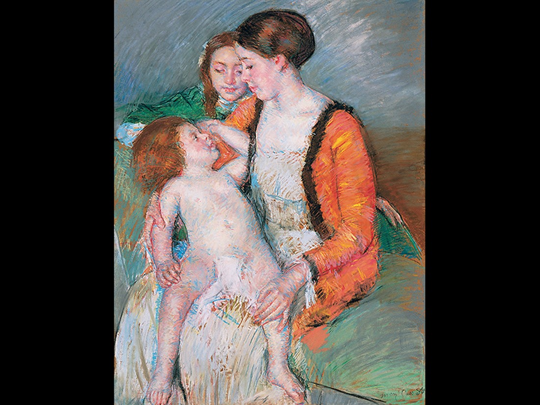 Mary Cassatt, Young Mother, Daughter, and Son. 