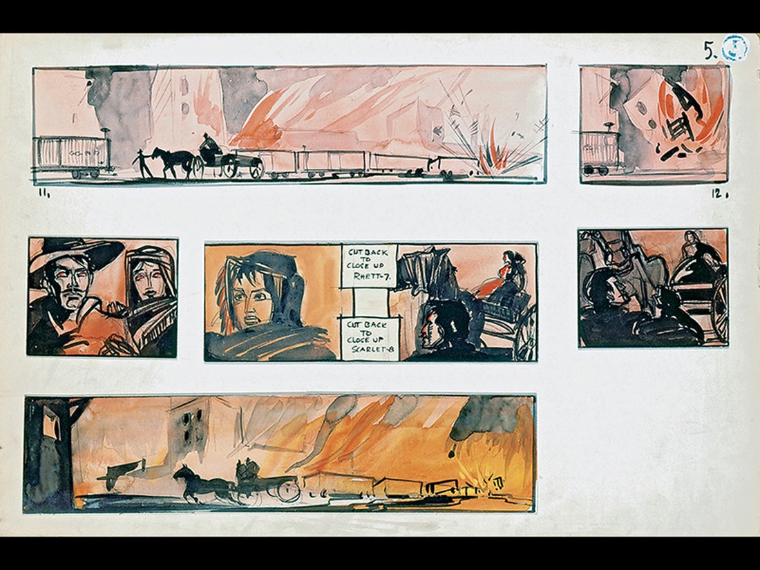 William Cameron Menzies, Storyboard for the burning-of-Atlanta scene from Gone with the Wind.