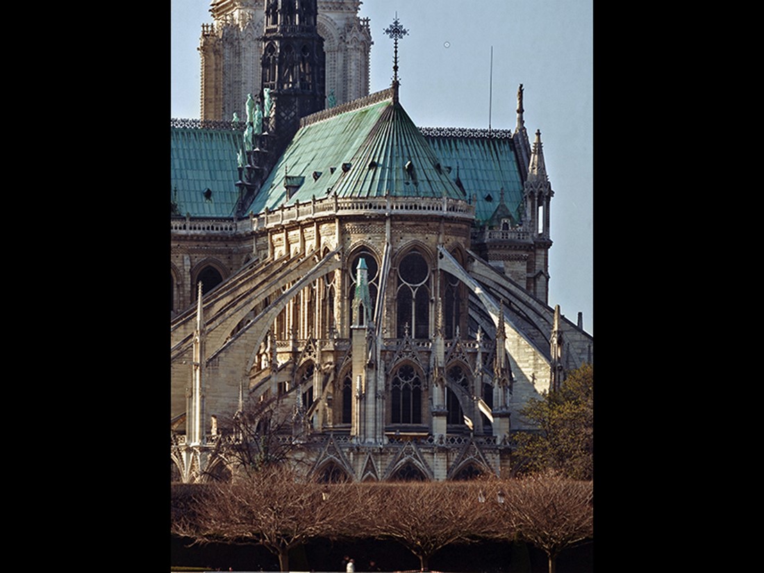 Flying buttresses, Cathedral of Notre-Dame, Paris. 