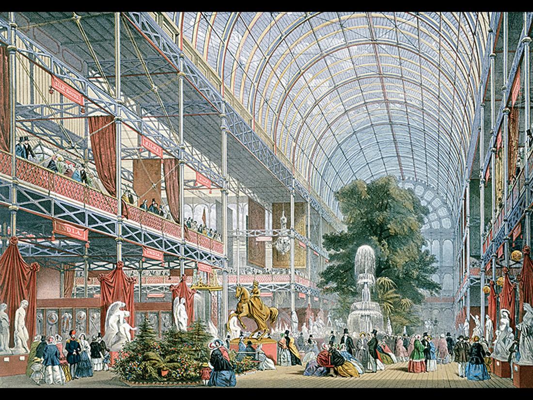 Joseph Paxton, Interior, Crystal Palace, Great Exhibition, London. 