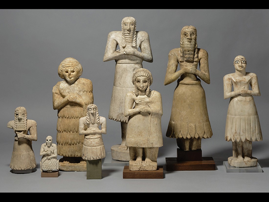 Worshipers and deities from the Abu Temple, Tell Asmar, Iraq. 