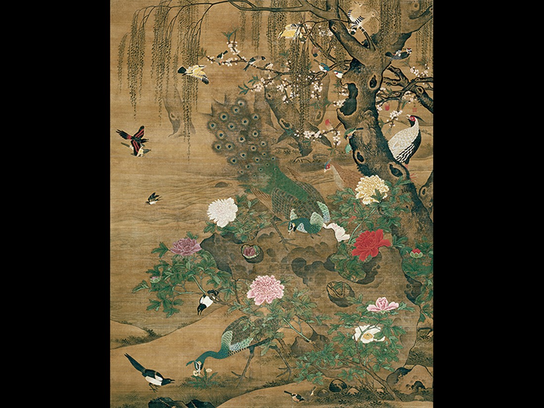 Yin Hong, Hundreds of Birds Admiring the Peacocks, Ming dynasty. 