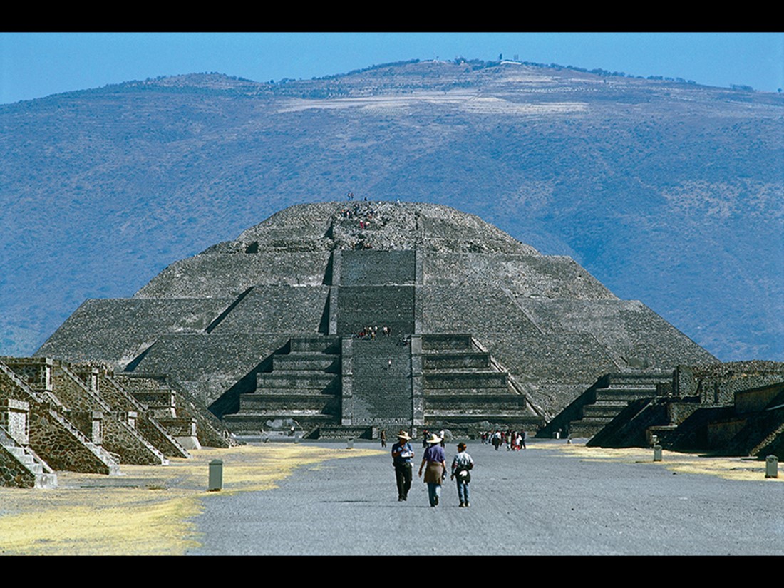 The Pyramid of the Moon, looking north up the Avenue of the Dead. 