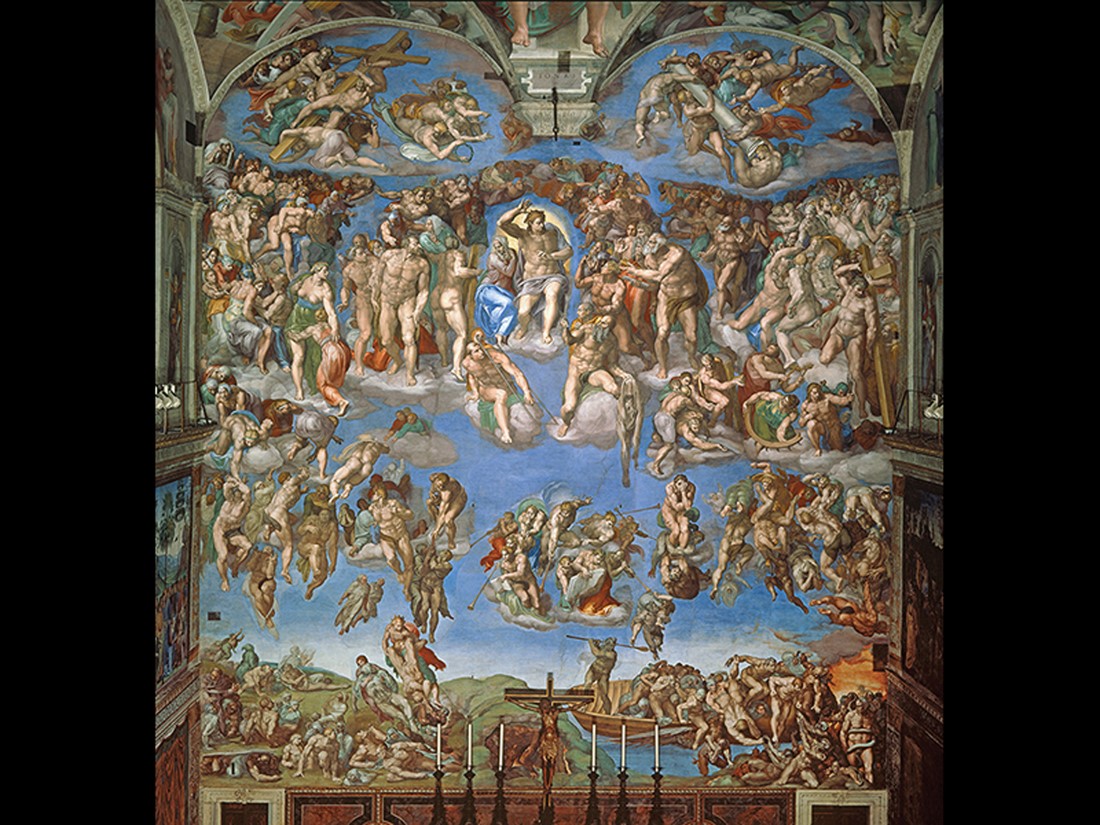 Michelangelo, The Last Judgment, on altar wall of Sistine Chapel. 