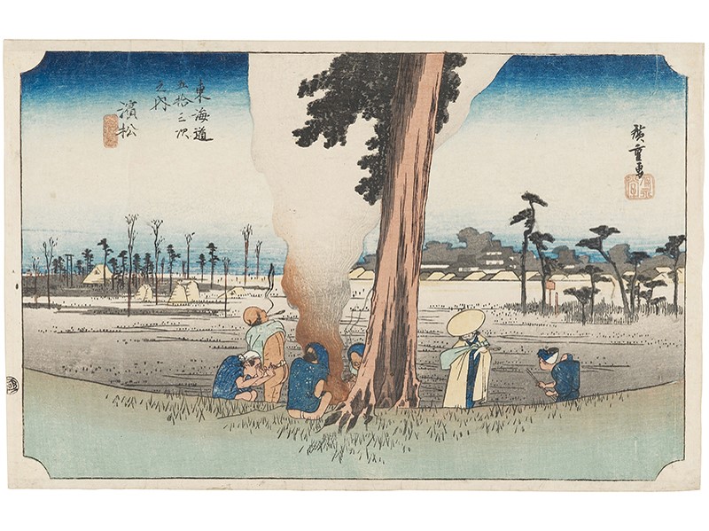 Utagawa Hiroshige, Hamamatsu: Winter Scene, plate 30 from The Fifty-Three Stations of the Tokaido, ...