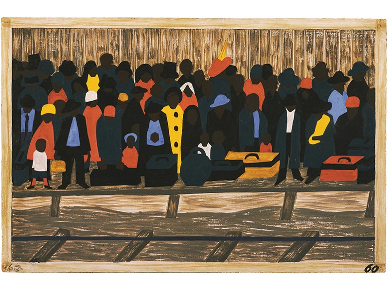 Jacob Lawrence, The Migration of the Negro, Panel No. 60: And the Migrants Kept Coming. 