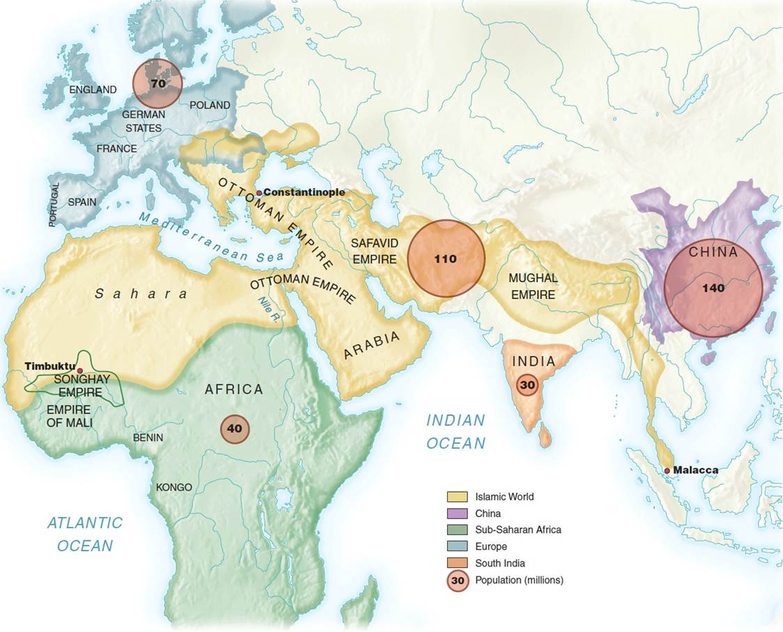 Population of Major Civilizations of Europe, Asia, and Africa, AD 1500 