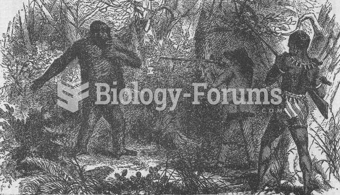 Drawing of French explorer Paul du Chaillu at close quarters with a gorilla