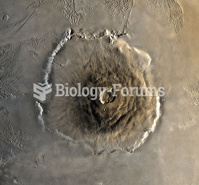 Top down view of Olympus Mons, the highest known mountain in the solar system
