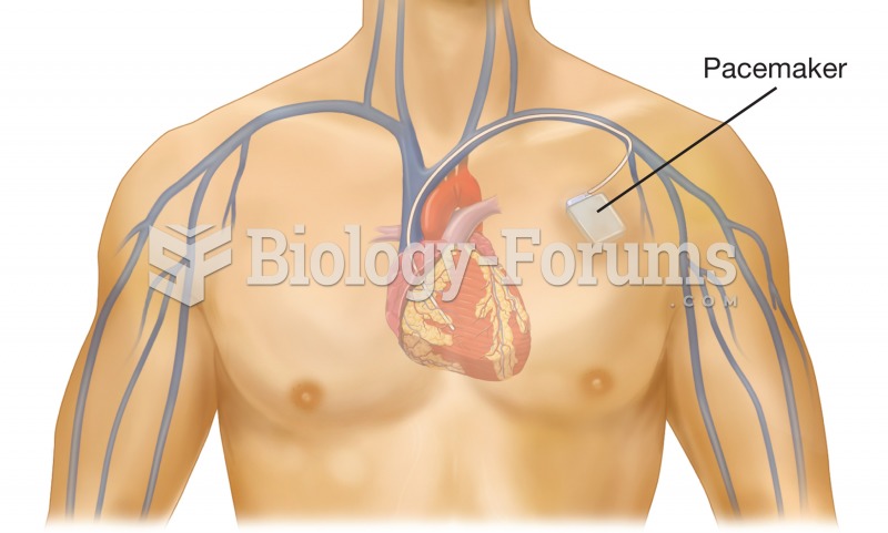 Cardiac pacemaker. The pacemaker device is implanted beneath the skin near the heart, and the electr