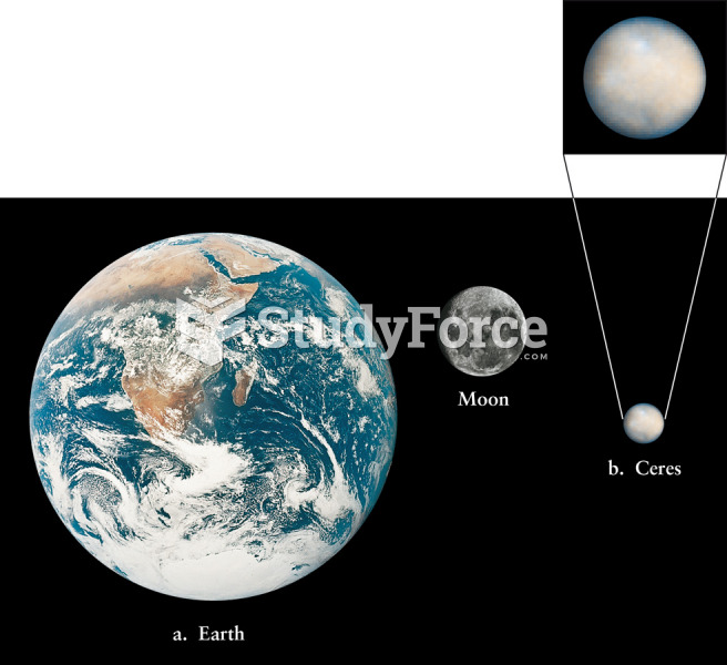 Comparison of Ceres with the Moon and Earth