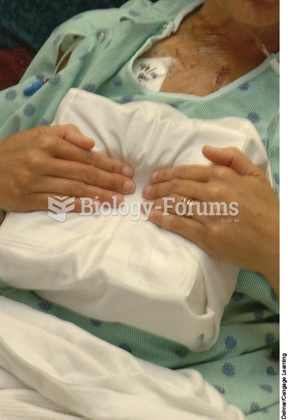 The postoperative client supports an incision with a folded pillow when taking a deep breath and cou