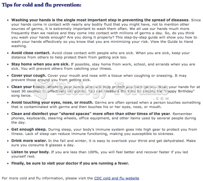 Tips for Cold and Flu Prevention