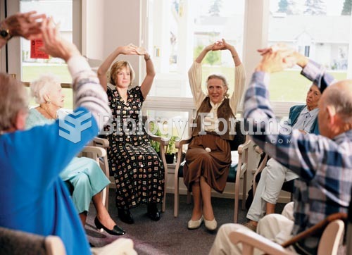 These older adults are participating in an exercise class at their assisted-living facility