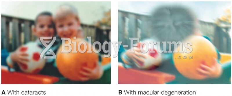 Photos simulating vision with two common visual disorders