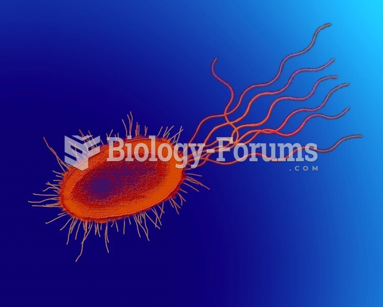 The bacterium Escherichia coli is commonly referred to as E. coli. Seen here with multiple flagella 
