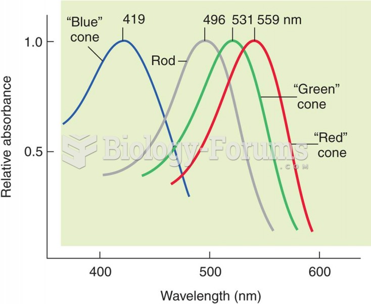 Absorbance of Light by Rods and Cones 