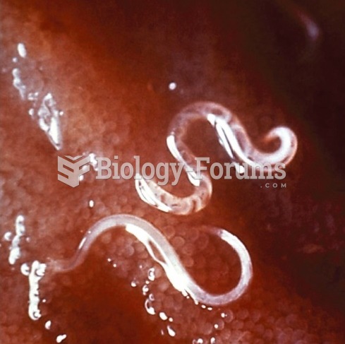 Parasitic Hookworms in the small intestine