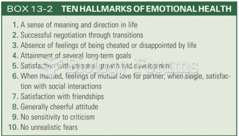 Ten hallmarks of emotional health