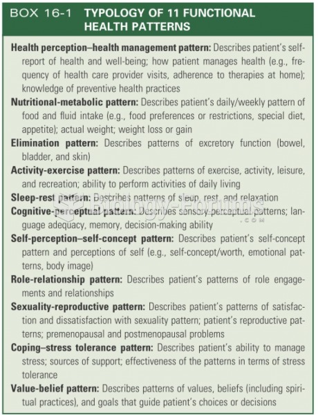 Typology of 11 functional health patterns