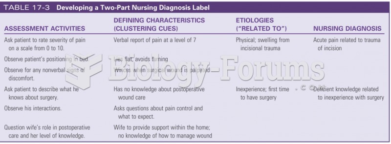 Developing a two part nursing diagnostic label