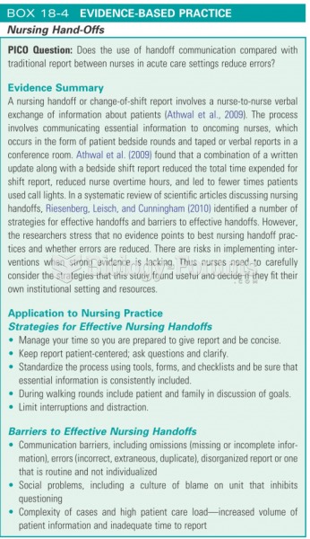 Nursing hand offs