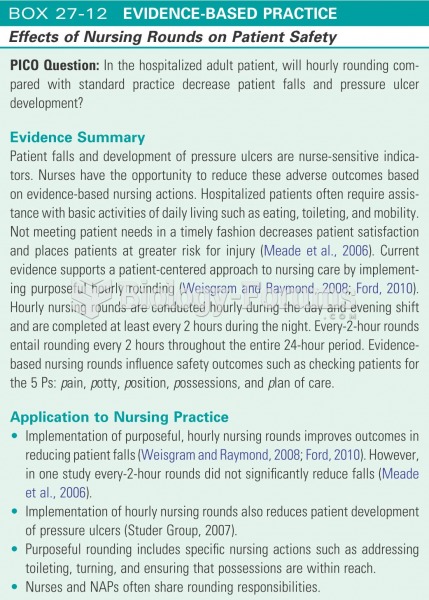 Effects of nursing rounds on patient safety