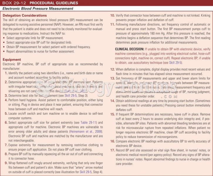 Electronic blood pressure measurement