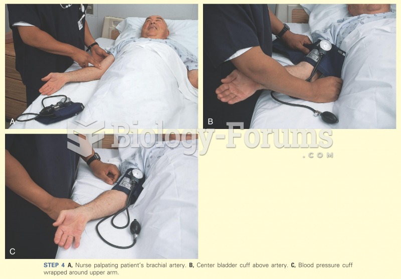 Nurse palpating the patient's brachial artery