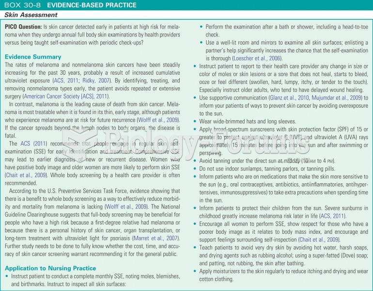 Evidence-based practice: skin assessment