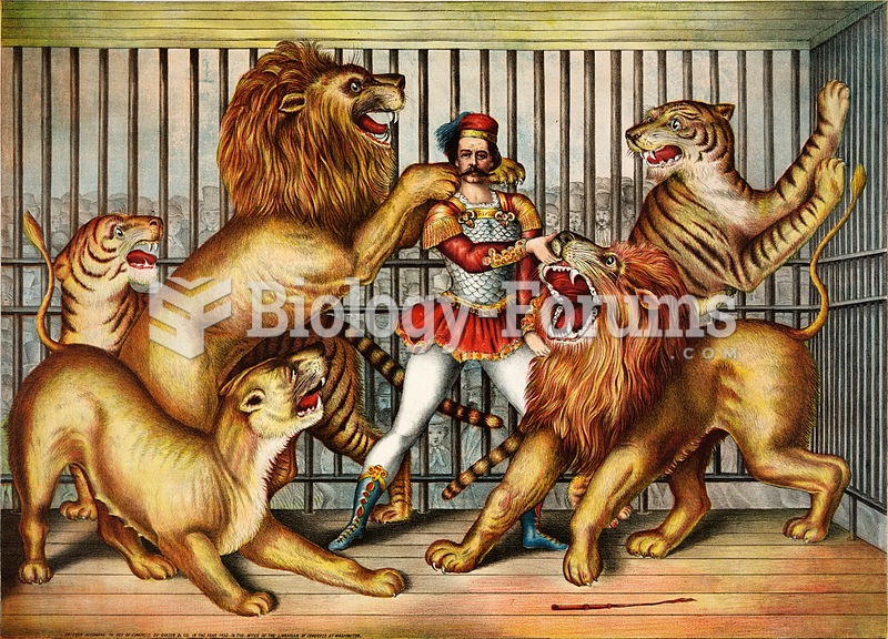 Nineteenth century etching of a lion tamer in a cage of lions