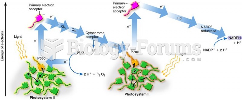 The Z scheme, which depicts the energy of an electron as it moves from photosystem II to NADP+