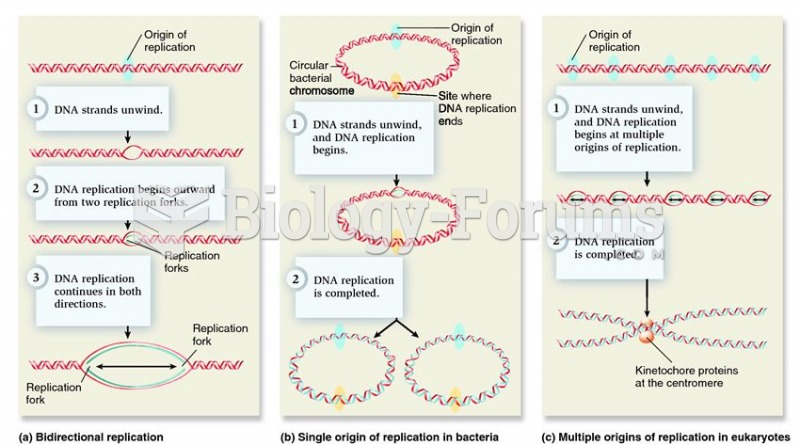 Origins of replication in the chromosomes of different organisms