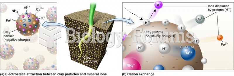 Cation binding and exchange.