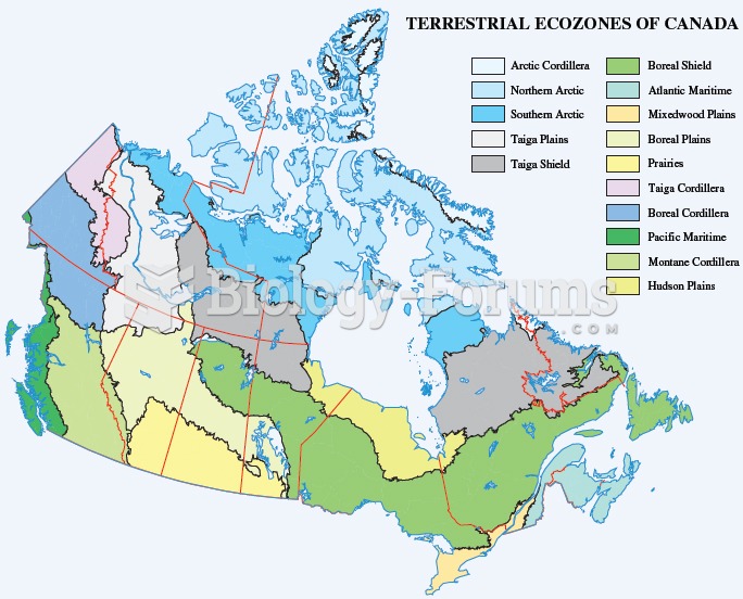 The 15 terrestrial ecozones in Canada.