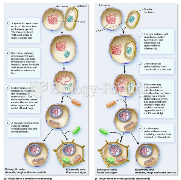 Possible symbiotic or endosymbiotic relationships that gave rise to the first eukaryotic cells