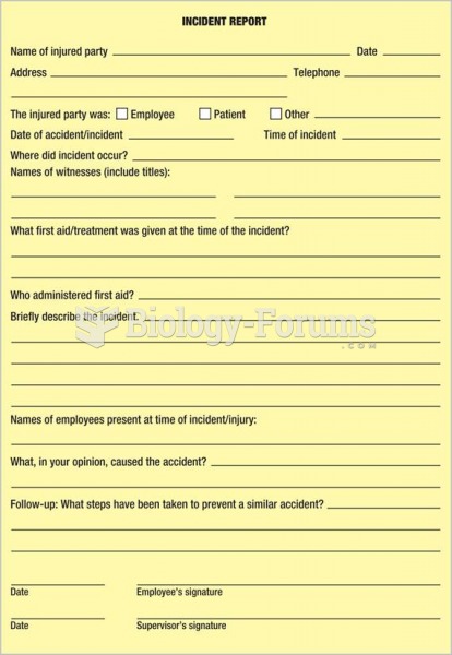 An example of a typical incident report.