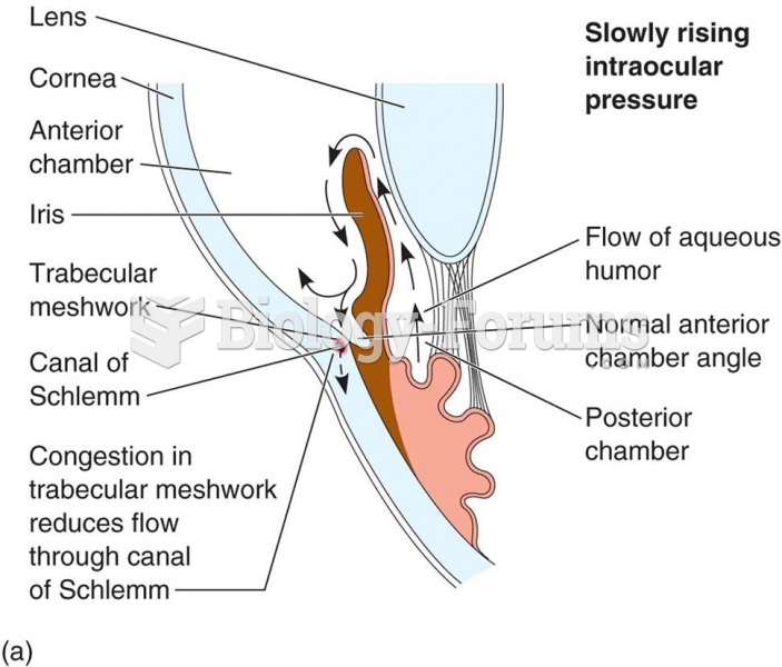 Forms of primary adult glaucoma: (a) in chronic open-angle glaucoma, the anterior chamber angle rema