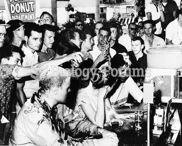 Whites pour mustard and ketchup over black (and white) students who were integrating a lunch counter ...