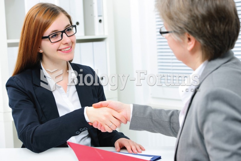 Medical assistant shaking hands with the interviewer at the close of the interview. 