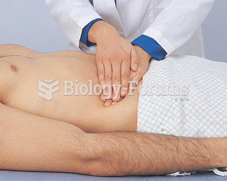 The physician uses two hands for deep bimanual palpation.