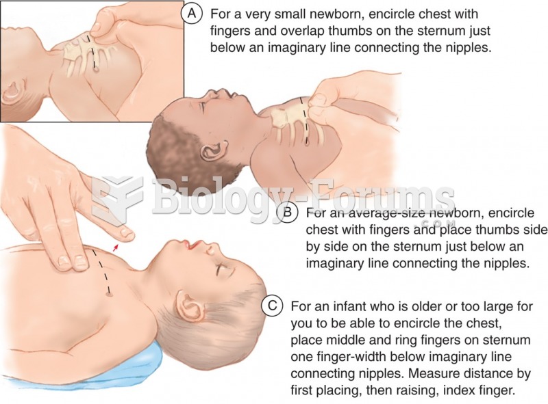Compressions for an infant.