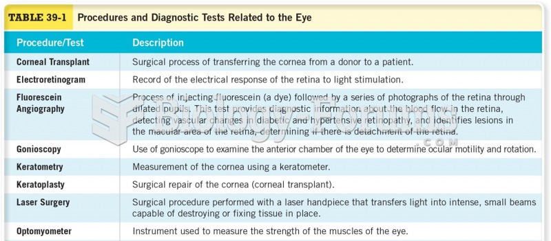 Procedures and Diagnostic Tests Related to the Eye