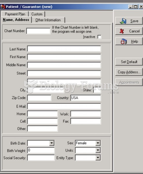 A computerized patient registration form used by offices with electronic health records.