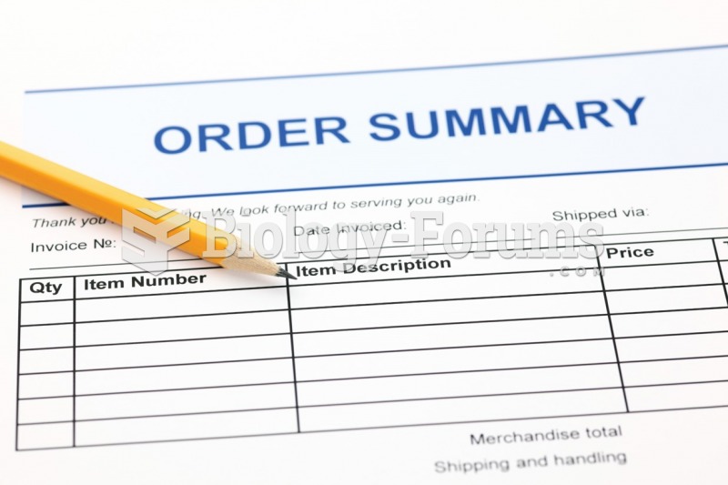 Sample inventory order form. 