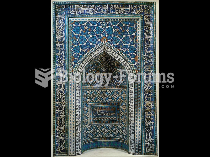 Tile mosaic mihrab, from the Madrasa Imami, Isfahan, Persia (Iran). 